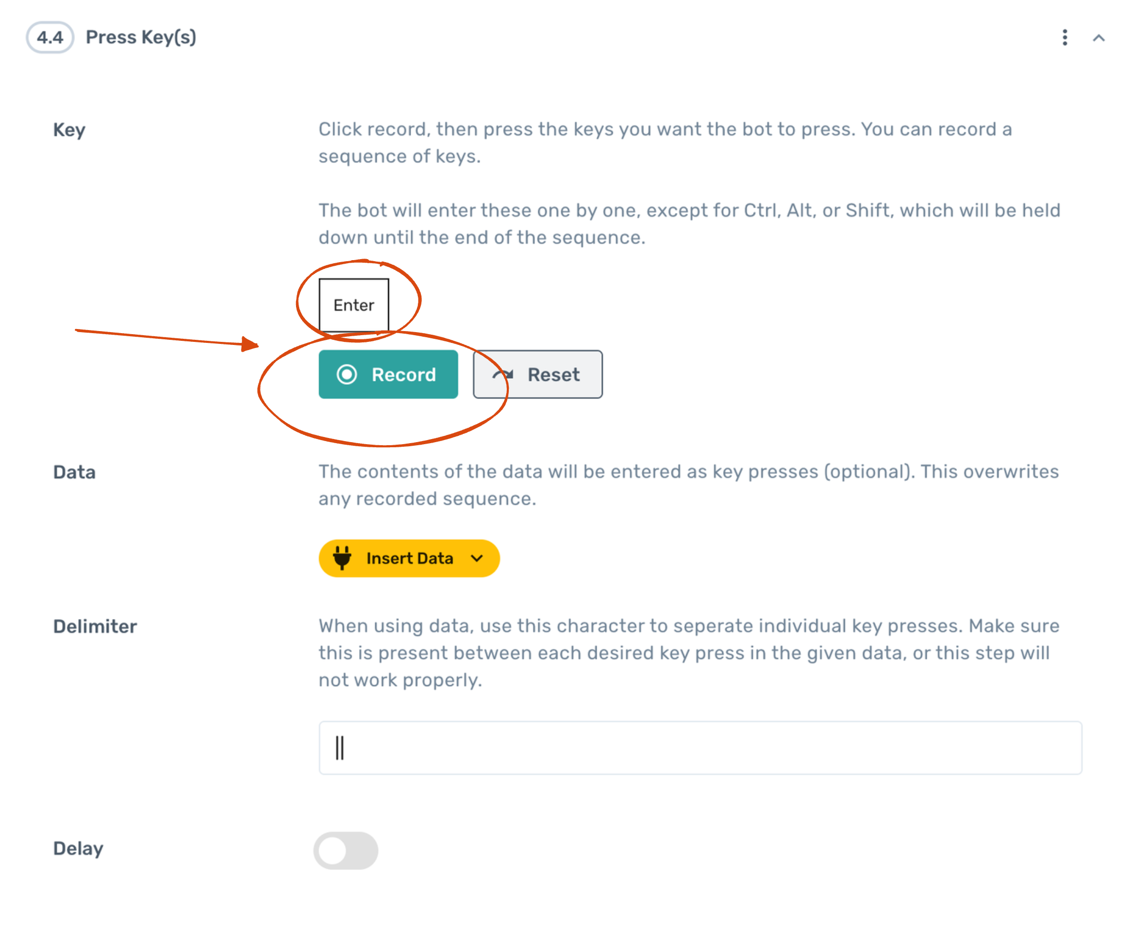 Add a Press Key step